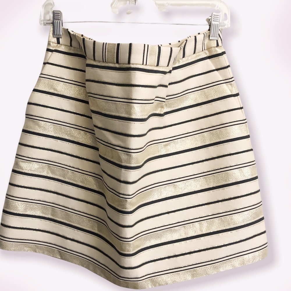 Jcrew Hold Metallic Stripped Formal Mini Skirt sz12